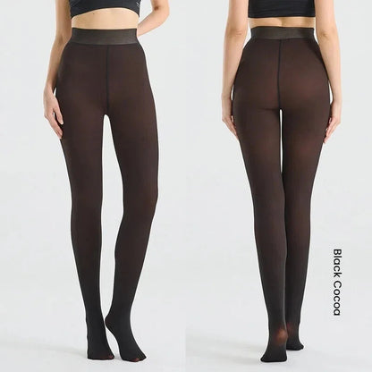 Women's Thermal Tights High Quality Transparent Skin Feeling Fleece Lined Winter Leggings Plus Size Opaque Pantyhose For Outdoor