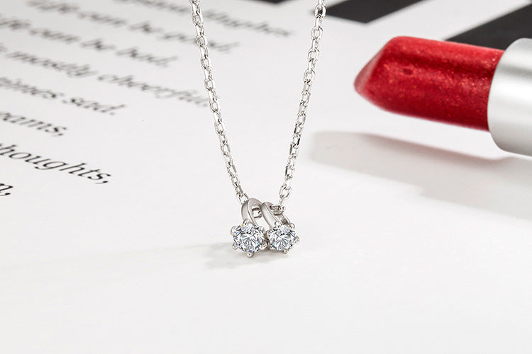 Creative Diamond Ring Necklace for Women Elegant and Simple