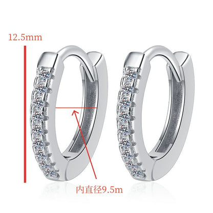S925 Sterling Silver Earrings Ear Jewelry Ear Clips Round Geometric Simple Fashion Moissanite Jewelry Stud Earrings for Women