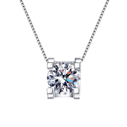 S925 Sterling Silver Women's Necklace Moissanite Bull Head Vintage Pendant GRA Hot Sale Ins Jewelry Wholesale Rococo Style