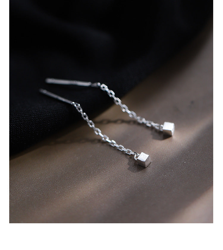 Tassel Square Thread Earrings for Women  Short Style