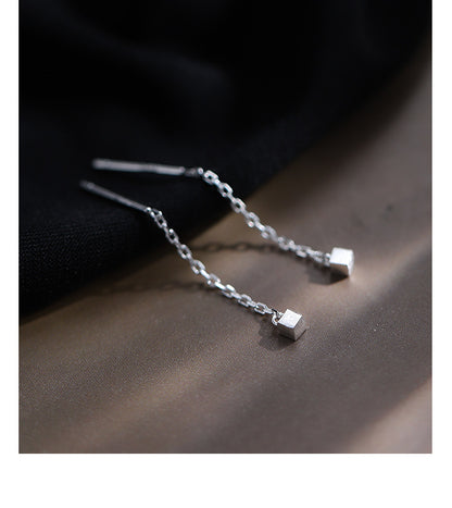 Tassel Square Thread Earrings for Women  Short Style