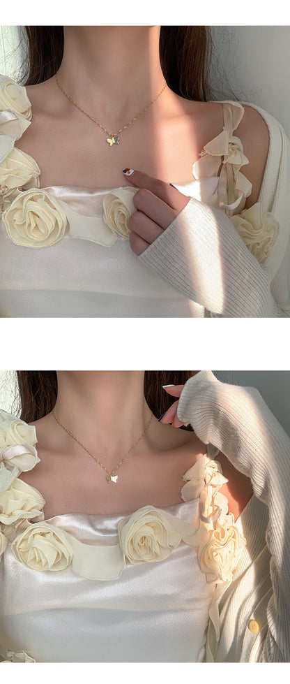 Woven Chain Butterfly Necklace Female Clavicle Chain Niche Design