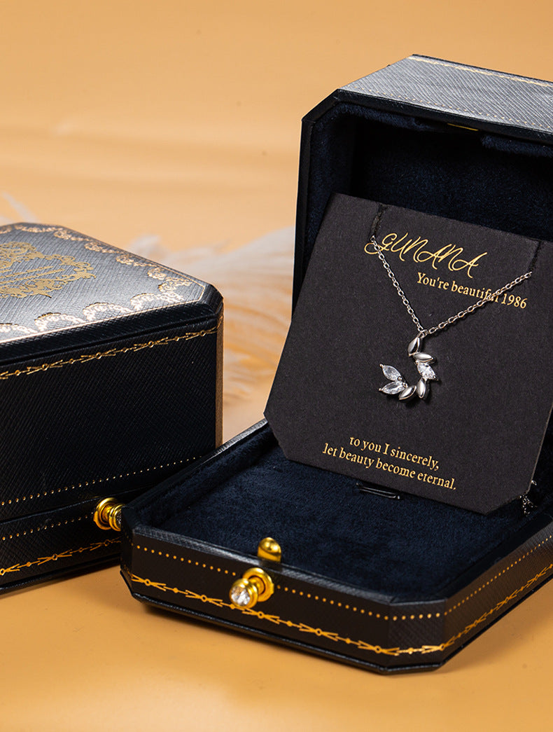 Little Prince Zircon Wheat Spike Necklace for Women