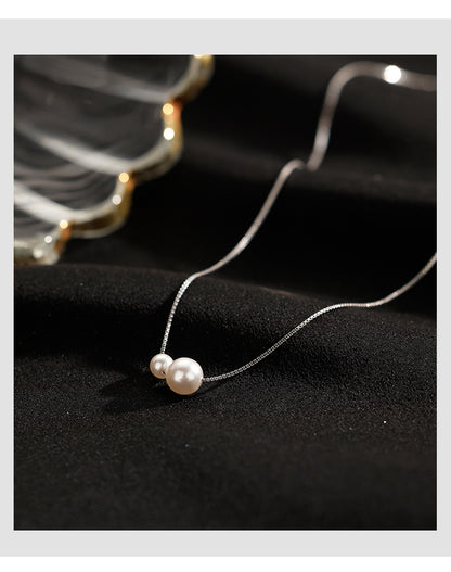 Two Pearl Necklace for Women Fashion Simple Light Luxury Niche Design