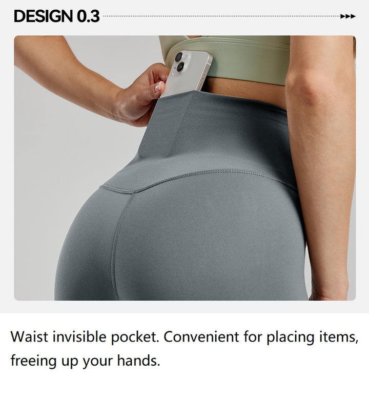 Women's High Waist Yoga Leggings Naked Feeling  Booty Lifting YOGA Fitness Pants Professional Training Sports Tights Orange