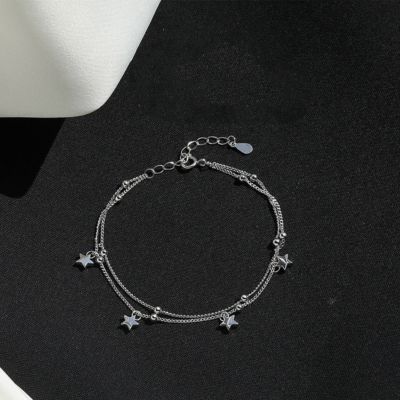 Five-Pointed Star Round Bead Double-Layer Bracelet Jewelry