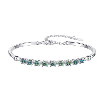 Colorful Moissanite Bracelet Fashion Adjustable D Color 0.1ct Bracelet Wholesale S925 Sterling Silver Women's Bracelet