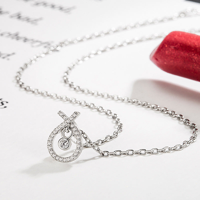 Full Diamond Water Drop Necklace for Women