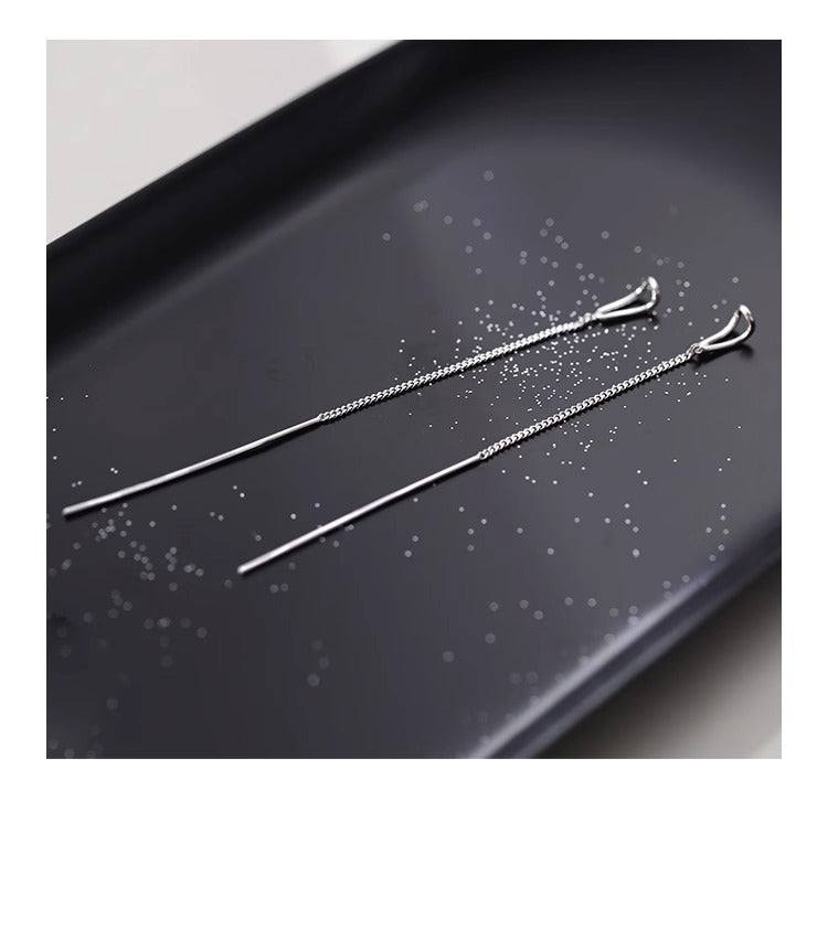 Hollow Water Drop Two-Way Wear Threader Earrings for Women