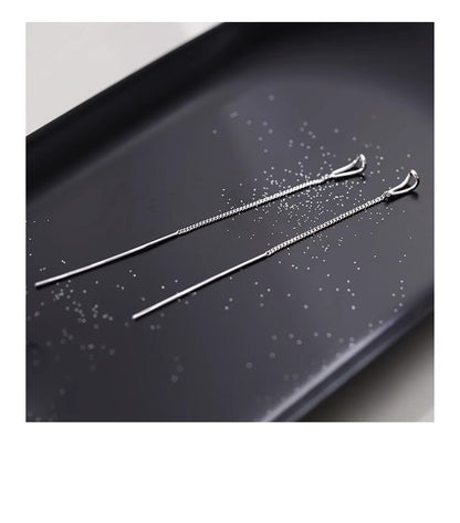 Hollow Water Drop Two-Way Wear Threader Earrings for Women