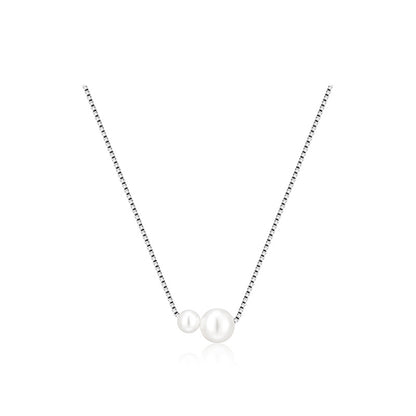 Two Pearl Necklace for Women Fashion Simple Light Luxury Niche Design