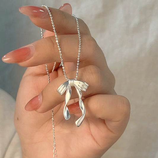 Ballet Style Bow Necklace for Women Fashion Niche Design