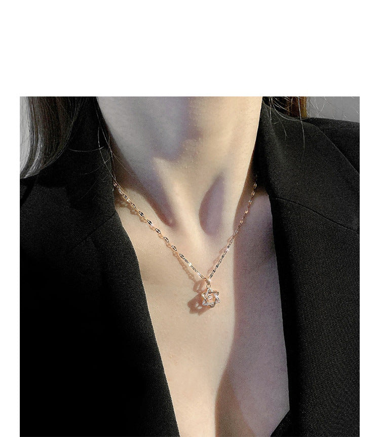 Beating Heart Heartbeat Hexagram Necklace for Women