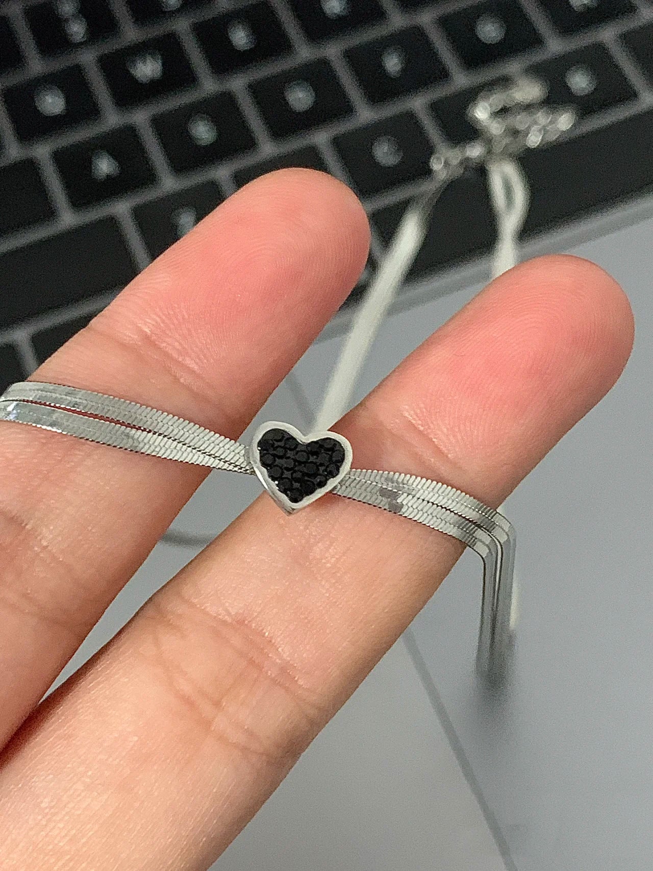 Dark Heart Double Layer Necklace for Women