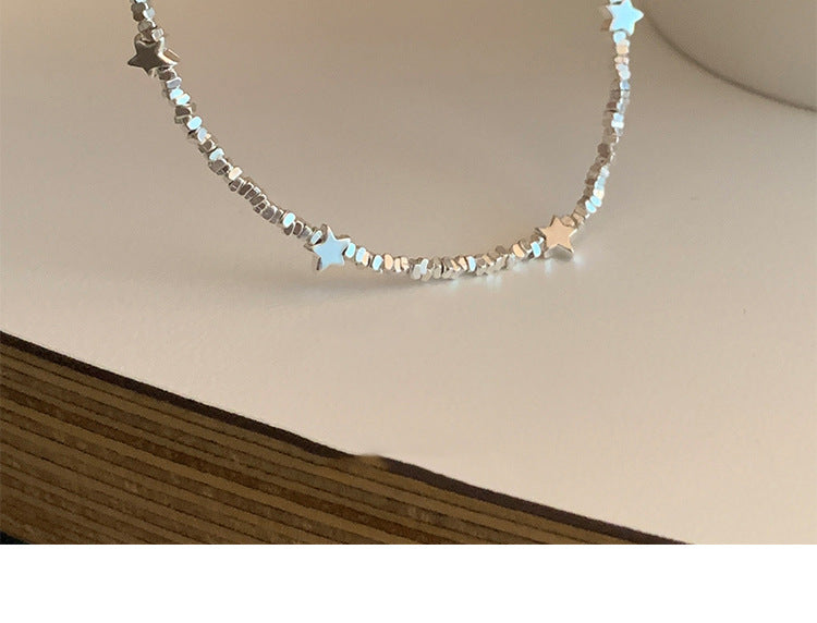 Broken Silver Five-Pointed Star Bracelet for Women Fashionable