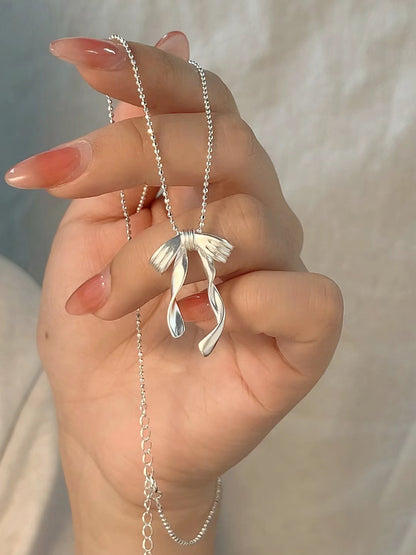 Ballet Style Bow Necklace for Women Fashion Niche Design