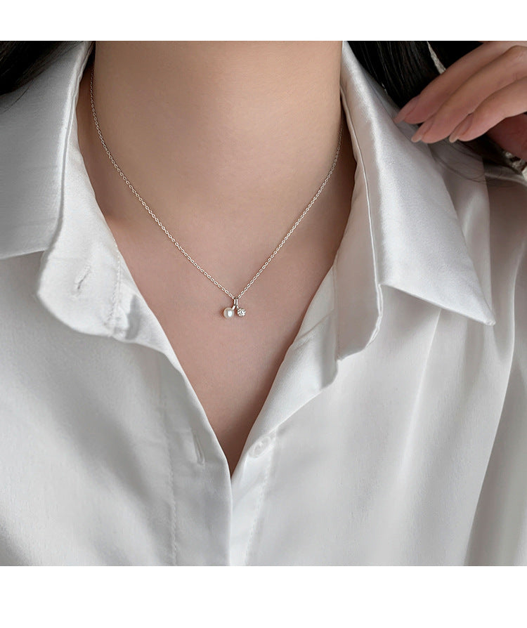 Korean Version Niche Design Small Cherry Pearl Necklace Women's