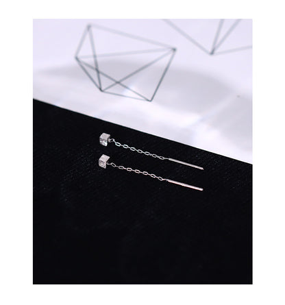 Tassel Square Thread Earrings for Women  Short Style