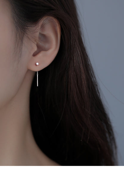 Tassel Square Thread Earrings for Women  Short Style