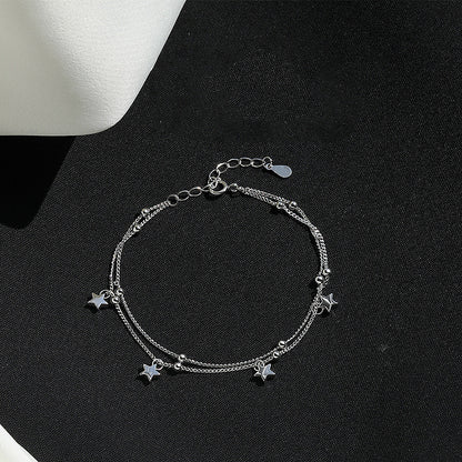 Five-Pointed Star Round Bead Double-Layer Bracelet Jewelry
