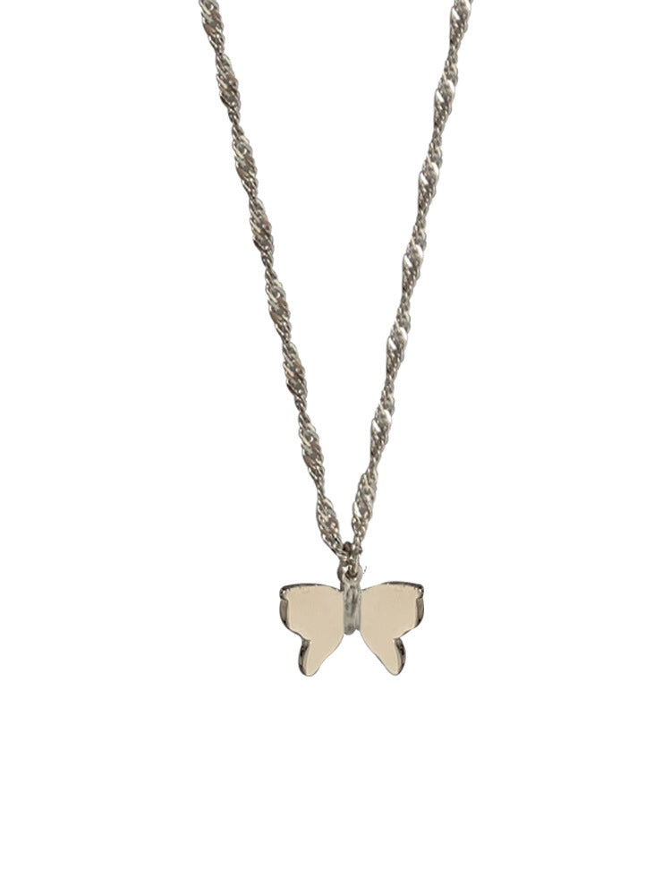 Woven Chain Butterfly Necklace Female Clavicle Chain Niche Design