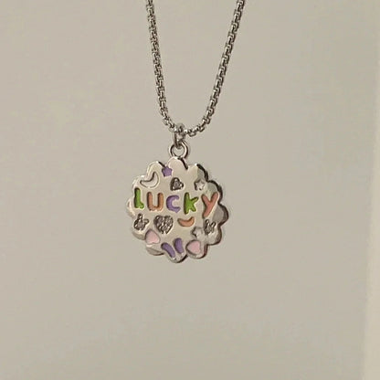 Lucky Flower Letter Lucky Necklace for Women