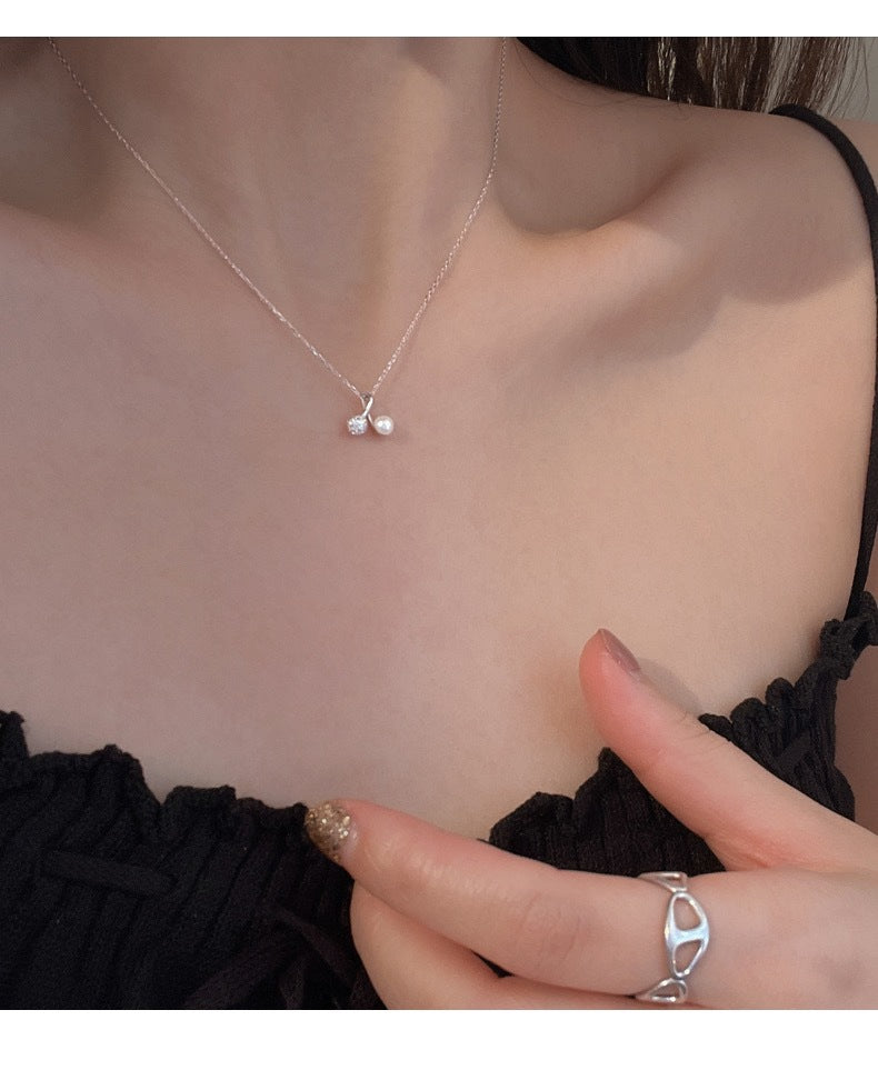 Korean Version Niche Design Small Cherry Pearl Necklace