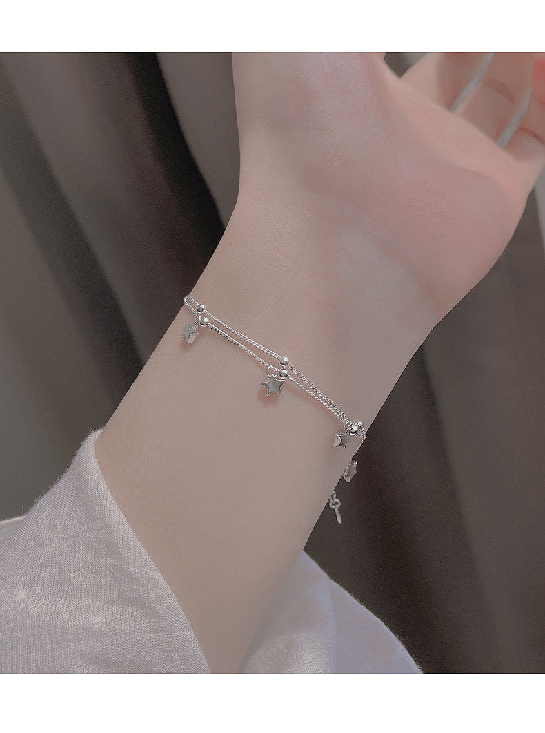 Five-Pointed Star Round Bead Double-Layer Bracelet Jewelry