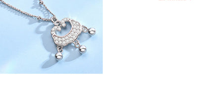 Full Diamond Bell Peace Lock Chain for Women