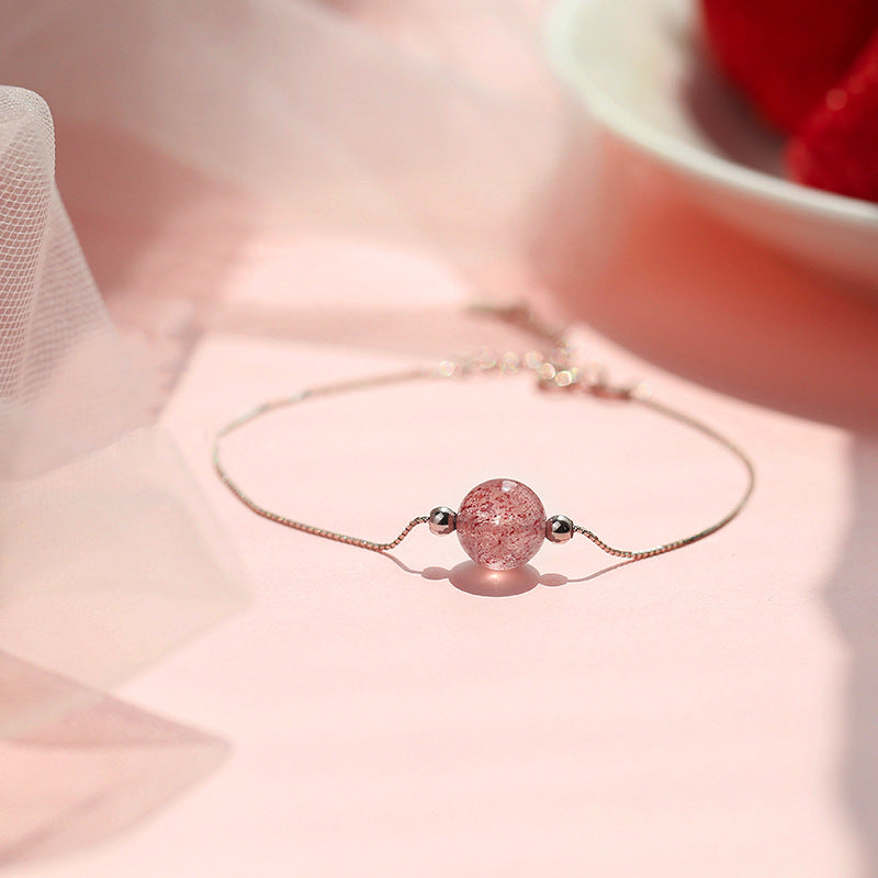 Strawberry Crystal Bracelet Women's High-end Niche Design