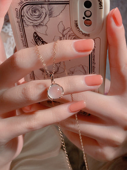 Cherry Blossom Pink Crystal Necklace for Women