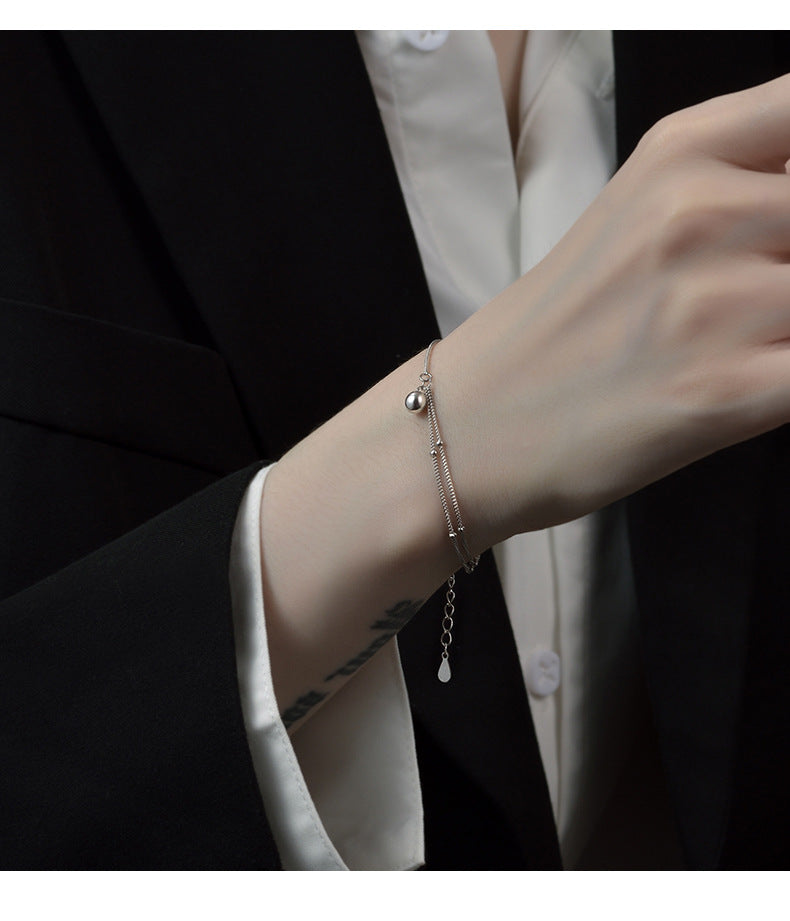 Round Ball Splicing Double Layer Bracelet for Women Fashionable
