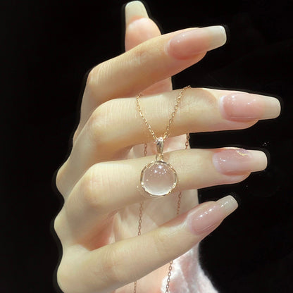 Cherry Blossom Pink Crystal Necklace for Women