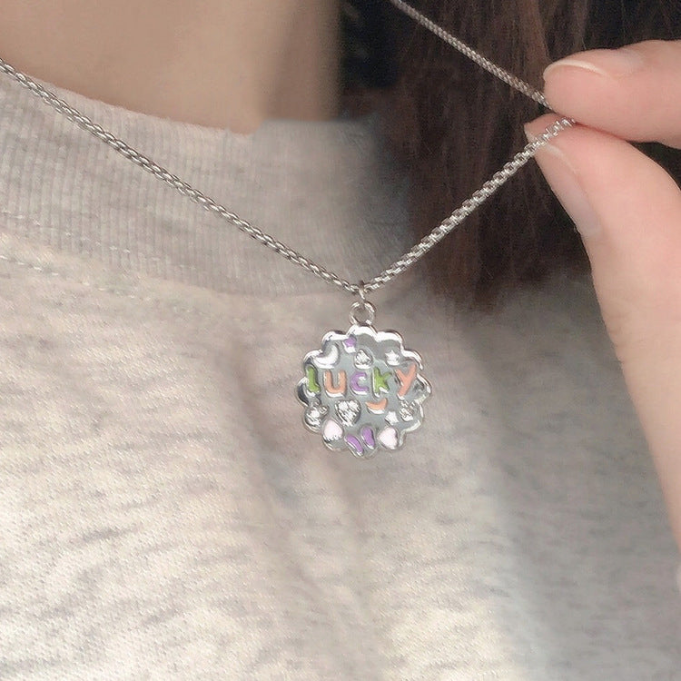 Lucky Flower Letter Lucky Necklace for Women