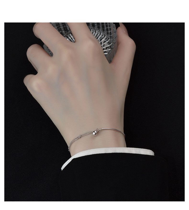 Round Ball Splicing Double Layer Bracelet for Women Fashionable