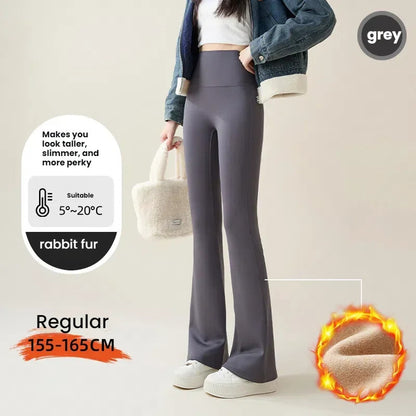 High Waist Flare Leggings Women Winter Fleece Lined Tummy Control Butt Lift Yoga Pants Stretchy Casual Bootcut Palazzo Trousers