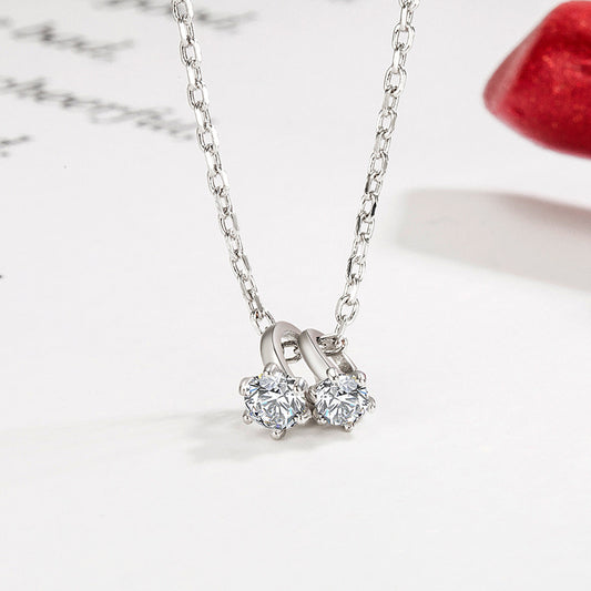 Creative Diamond Ring Necklace for Women Elegant and Simple