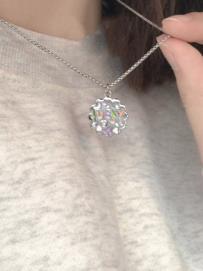 Lucky Flower Letter Lucky Necklace for Women Chain Pendant Wholesale