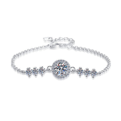S925 Silver Bracelet GRA Moissanite 1 Carat Bracelet