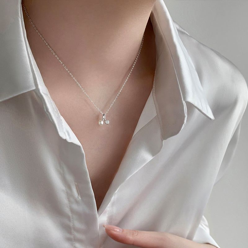 Korean Version Niche Design Small Cherry Pearl Necklace Women's