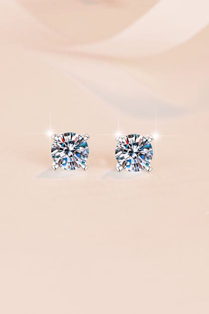 New S925 Sterling Silver Earrings Four-Prong Fashion Simple Jewelry  High-End Jewelry Wholesale Moissanite Earrings for Women