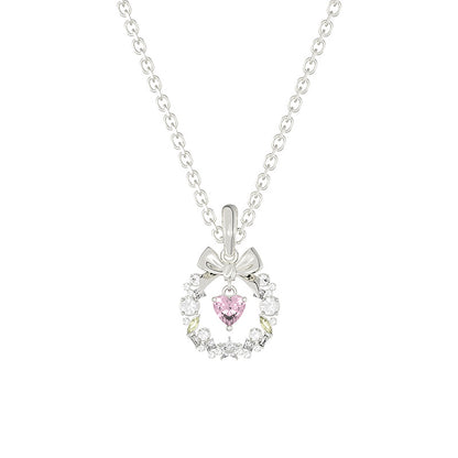 Flower of Love Christmas Bow Necklace for Women