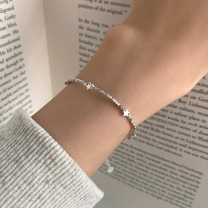 Broken Silver Five-Pointed Star Bracelet for Women Fashionable