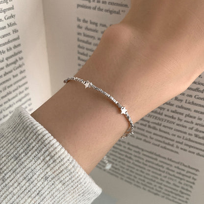 Broken Silver Five-Pointed Star Bracelet for Women Fashionable