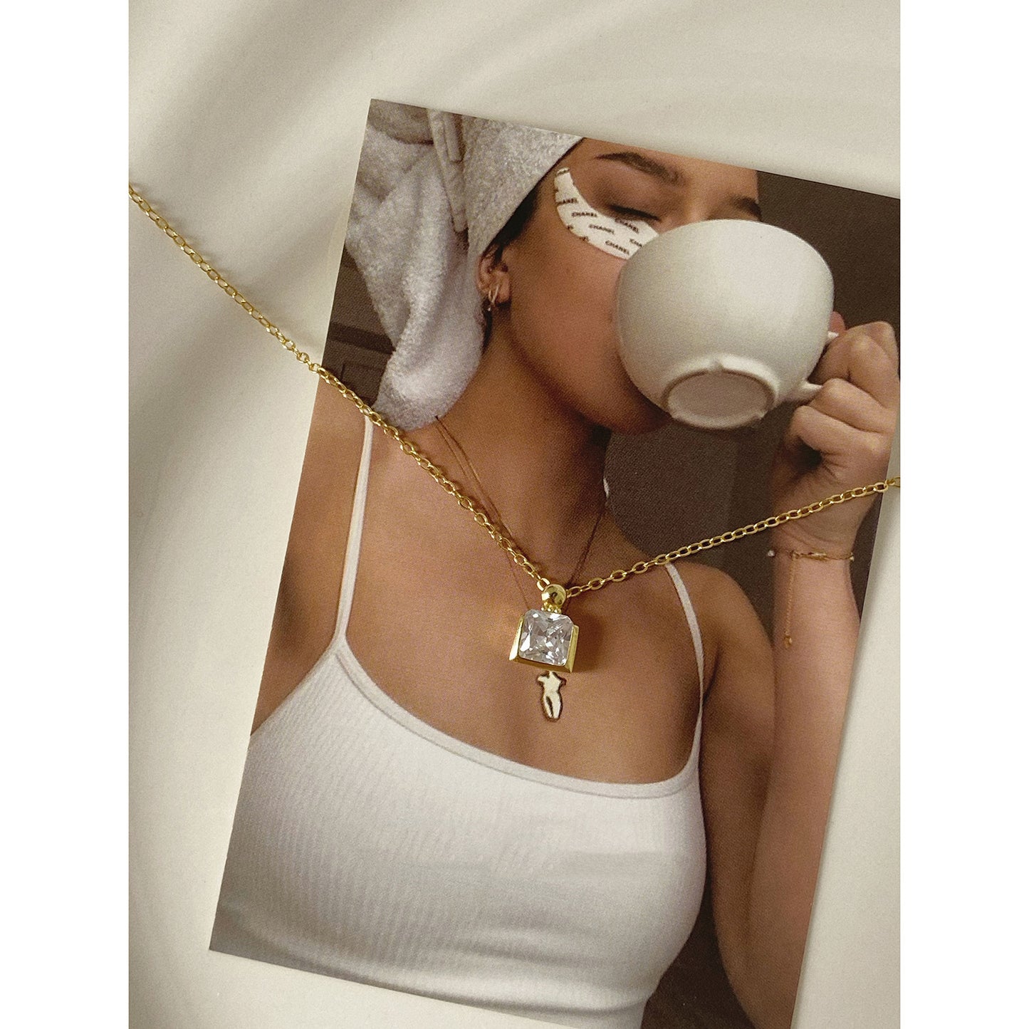 Single Zircon Perfume Bottle Necklace for Women