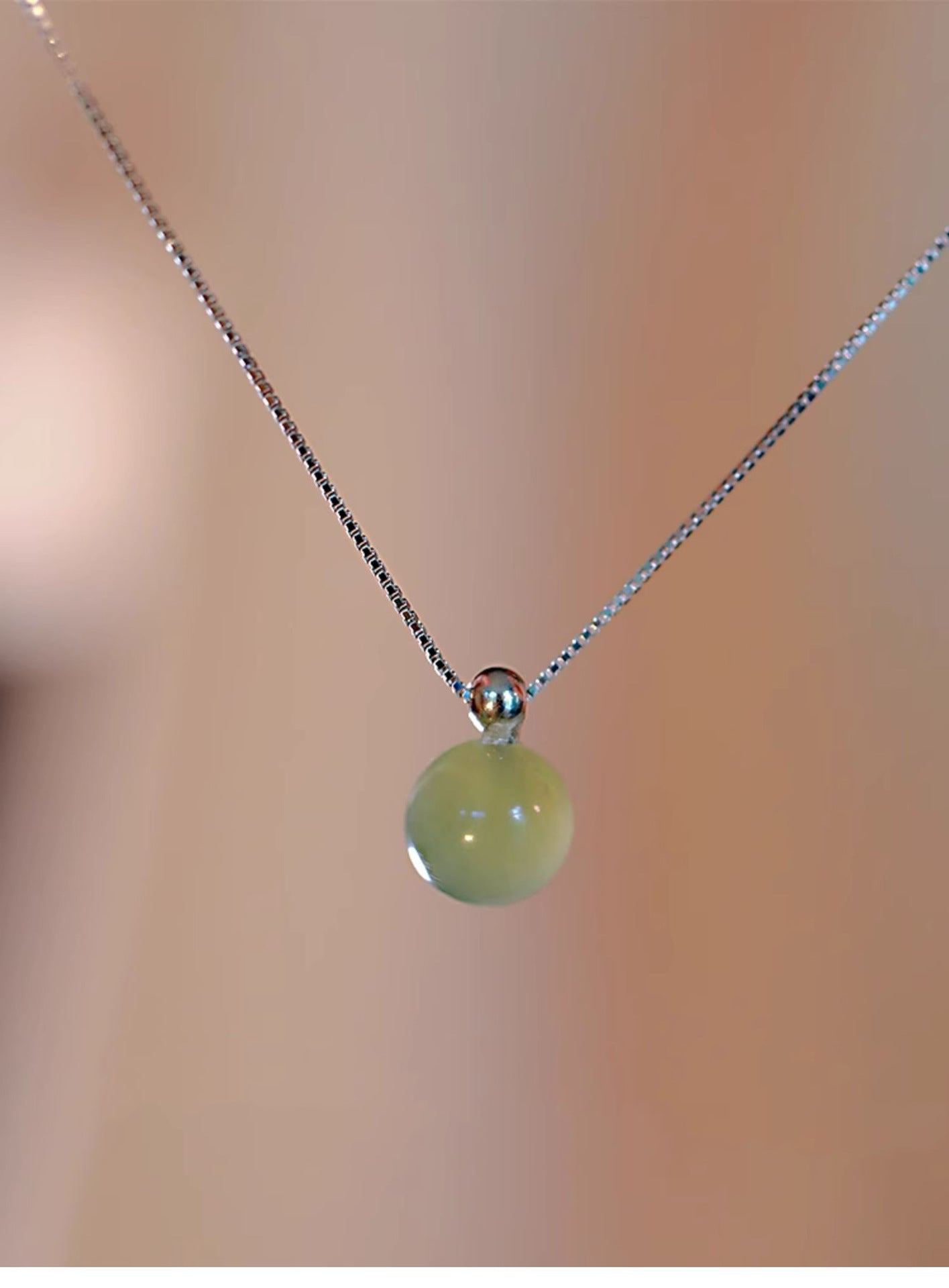 Lake Green Hetian Jade Necklace for Women