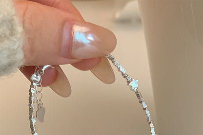 Broken Silver Five-Pointed Star Bracelet for Women Fashionable