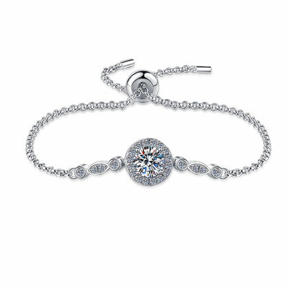 S925 Sterling Silver Bracelet Manufacturer Women's Korean Style Jewelry 1 Carat GRA Certificate Moissanite Bracelet
