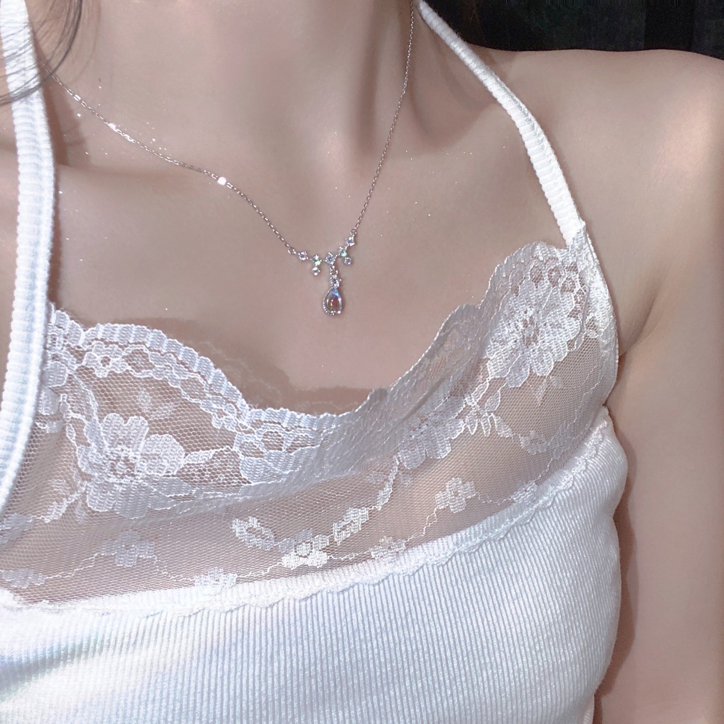 Beauty Tears Moonstone Tear Necklace for Women